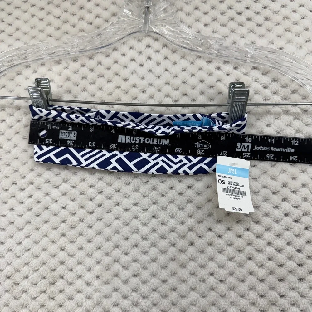 J.McLaughlin Ali Headband Women OS Navy White Mini Silverlake Geometric Twist